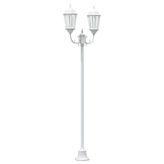 Poste de Luz de Jardim Branco Alumínio e Vidro
