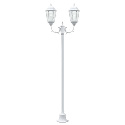 Poste de Luz de Jardim Branco Alumínio e Vidro