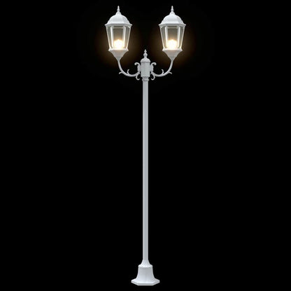 Poste de Luz de Jardim Branco Alumínio e Vidro
