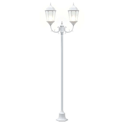 Poste de Luz de Jardim Branco Alumínio e Vidro