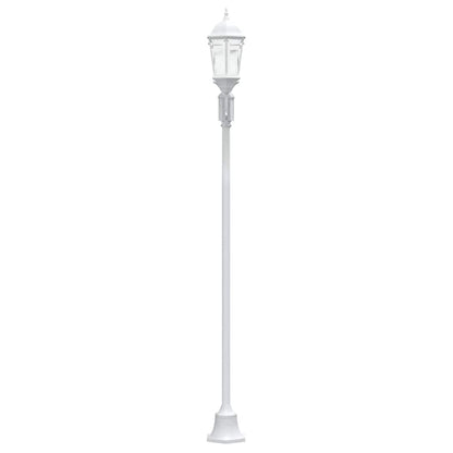 Poste de Luz de Jardim Branco Alumínio e Vidro