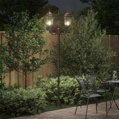 Poste de Luz de Jardim Bronze Alumínio e Vidro