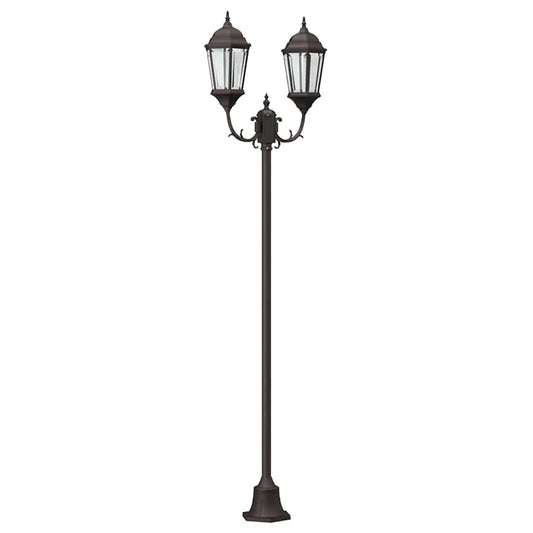 Poste de Luz de Jardim Bronze Alumínio e Vidro
