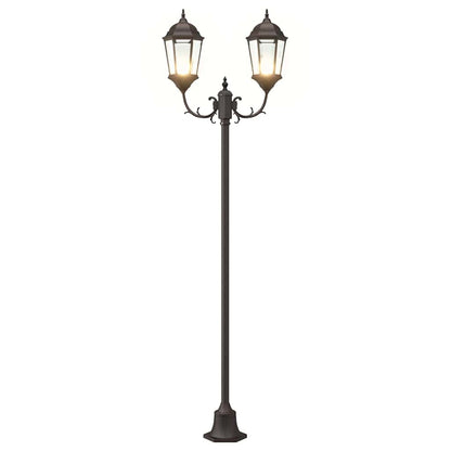 Poste de Luz de Jardim Bronze Alumínio e Vidro