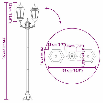 Poste de Luz de Jardim Bronze Alumínio e Vidro