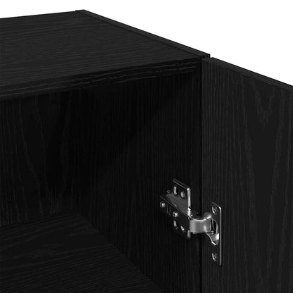 Armário de parede carvalho preto 34,5x34x90 cm madeira projetada