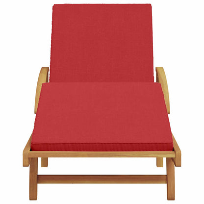 Espreguiçadeira com almofada 1-pessoa Vermelho 200 x 67 x 84cm