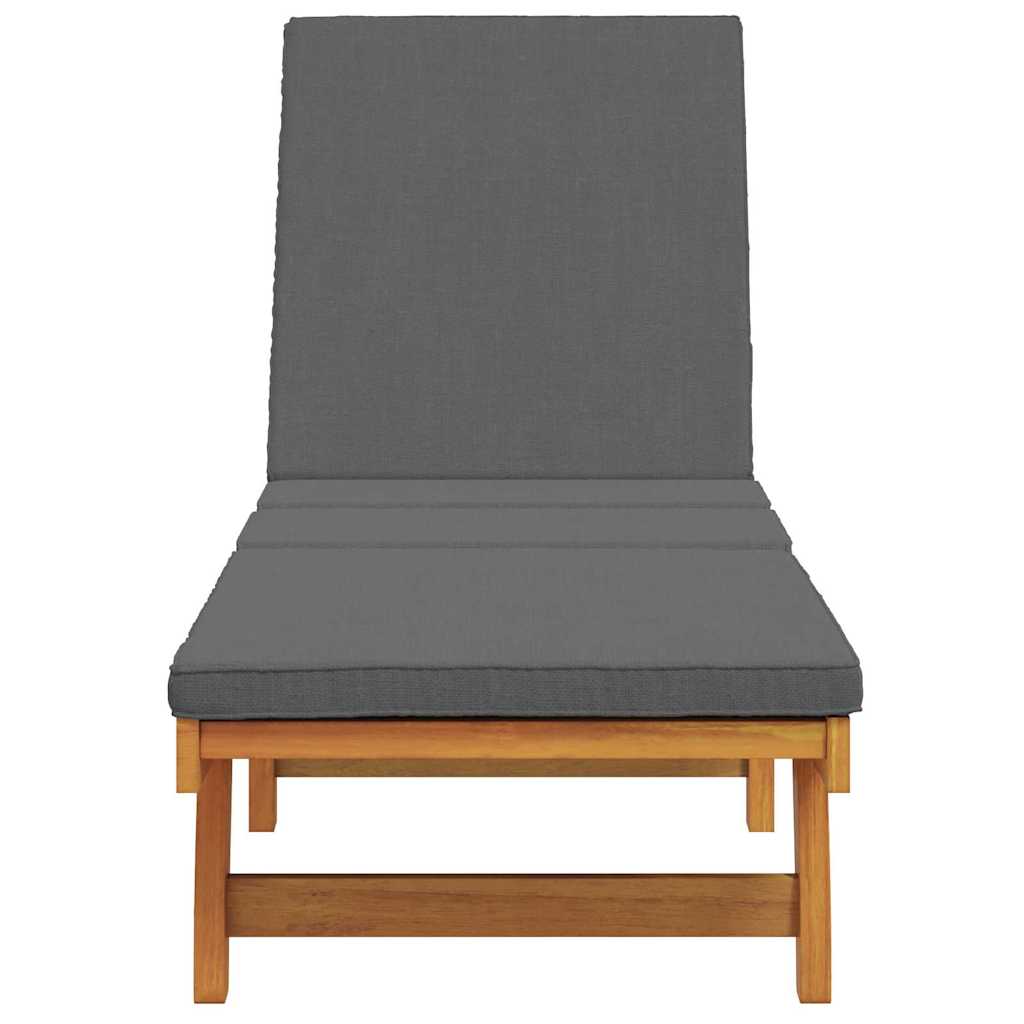 Espreguiçadeira com almofada 1-pessoa Castanho 63 x 199 x 85cm
