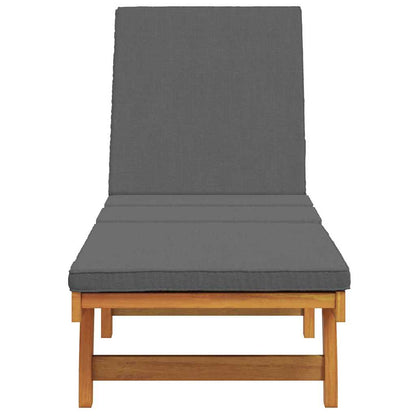 Espreguiçadeira com almofada 1-pessoa Castanho 63 x 199 x 85cm