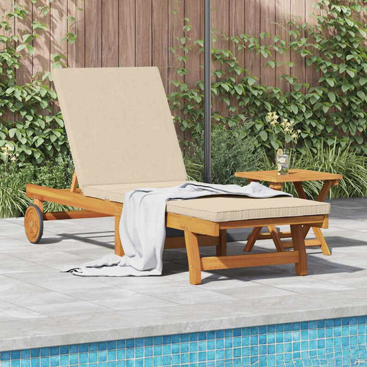 Espreguiçadeira com almofada 1-pessoa Castanho 63 x 199 x 85cm
