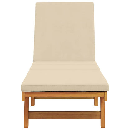 Espreguiçadeira com almofada 1-pessoa Castanho 63 x 199 x 85cm