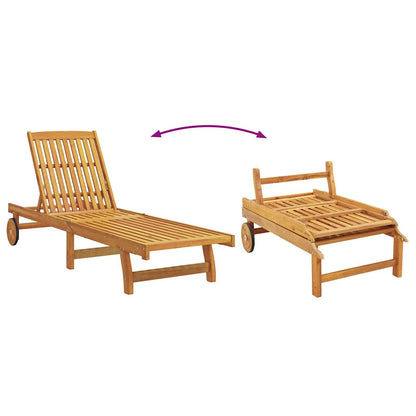 Espreguiçadeira com almofada 1-pessoa Castanho 63 x 199 x 85cm