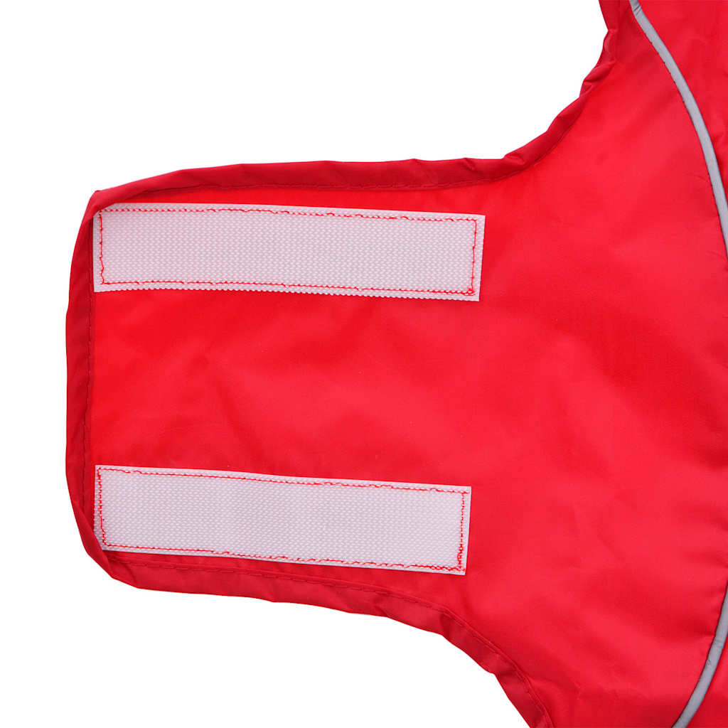 Capa de chuva para cães com tiras reflectoras vermelho XS