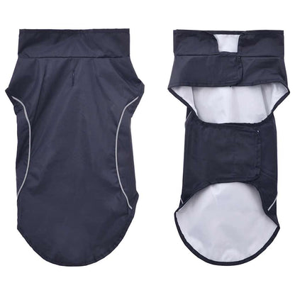 Capa de chuva para cães com tiras reflectoras azul-marinho XS