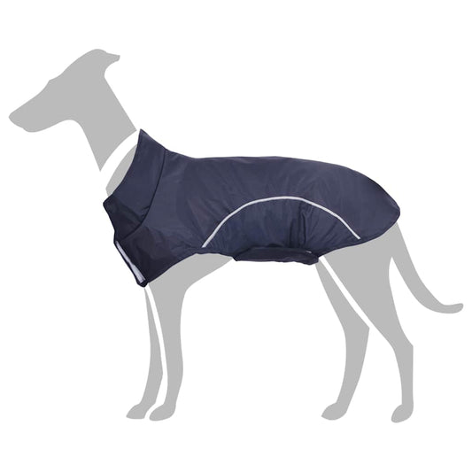 Capa de chuva para cães com tiras reflectoras azul-marinho S