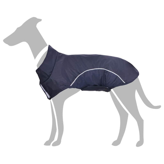 Capa de chuva para cães com tiras reflectoras azul-marinho L