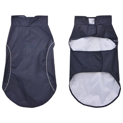 Capa de chuva para cães com tiras reflectoras azul-marinho 2XL