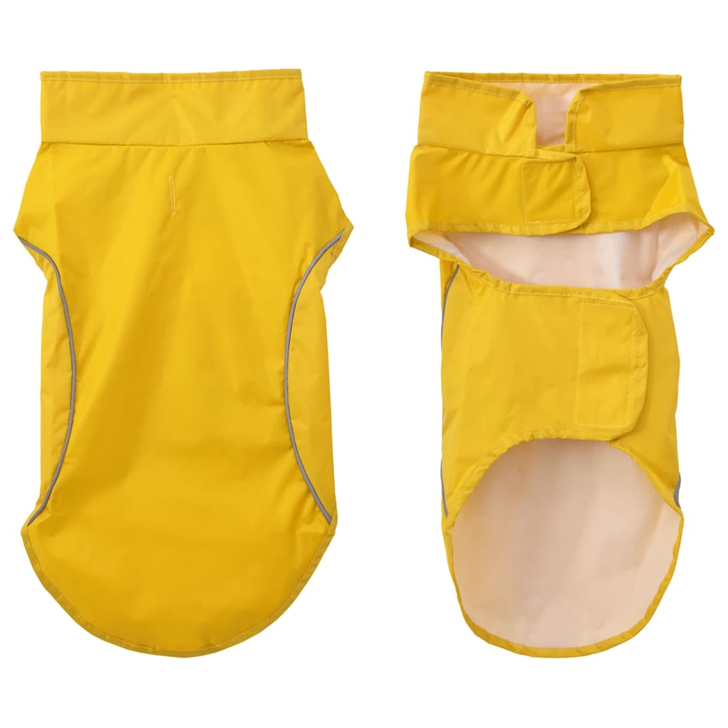 Capa de chuva para cães com tiras reflectoras amarelo S
