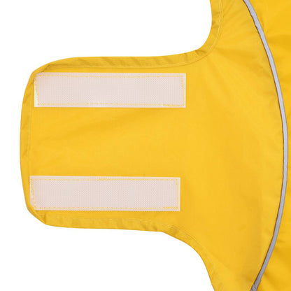 Capa de chuva para cães com tiras reflectoras amarelo S