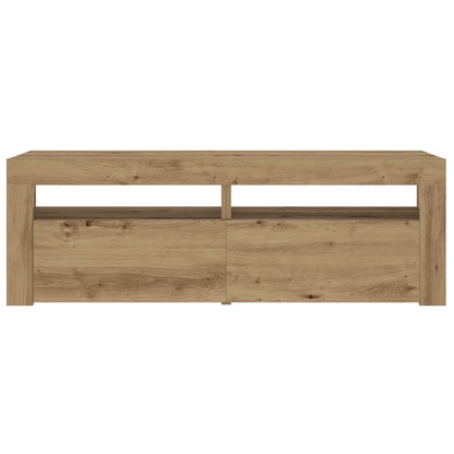 Mesas cabeceira c/ LEDs 2 pcs 60x35x40 cm carvalho artesanal
