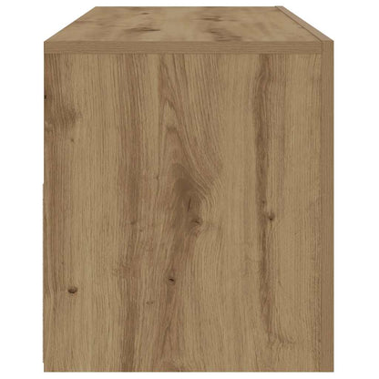Mesas cabeceira c/ LEDs 2 pcs 60x35x40 cm carvalho artesanal