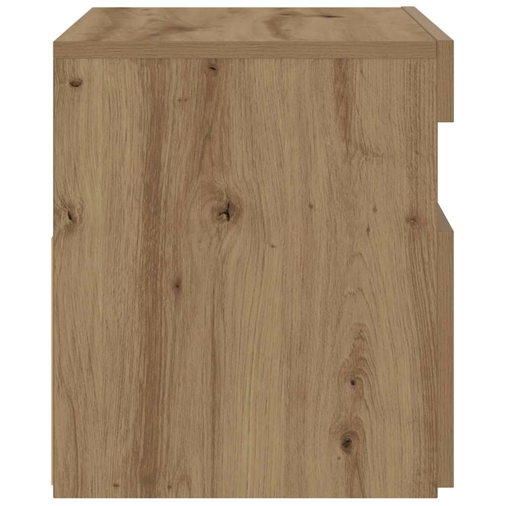 Mesa cabeceira c/ LED derivados de madeira carvalho artisiano