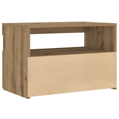 Mesa cabeceira c/ LED derivados de madeira carvalho artisiano