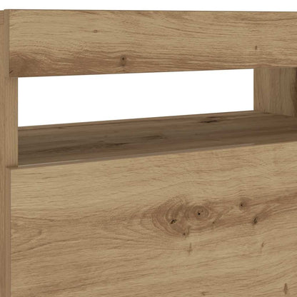Mesa cabeceira c/ LED derivados de madeira carvalho artisiano