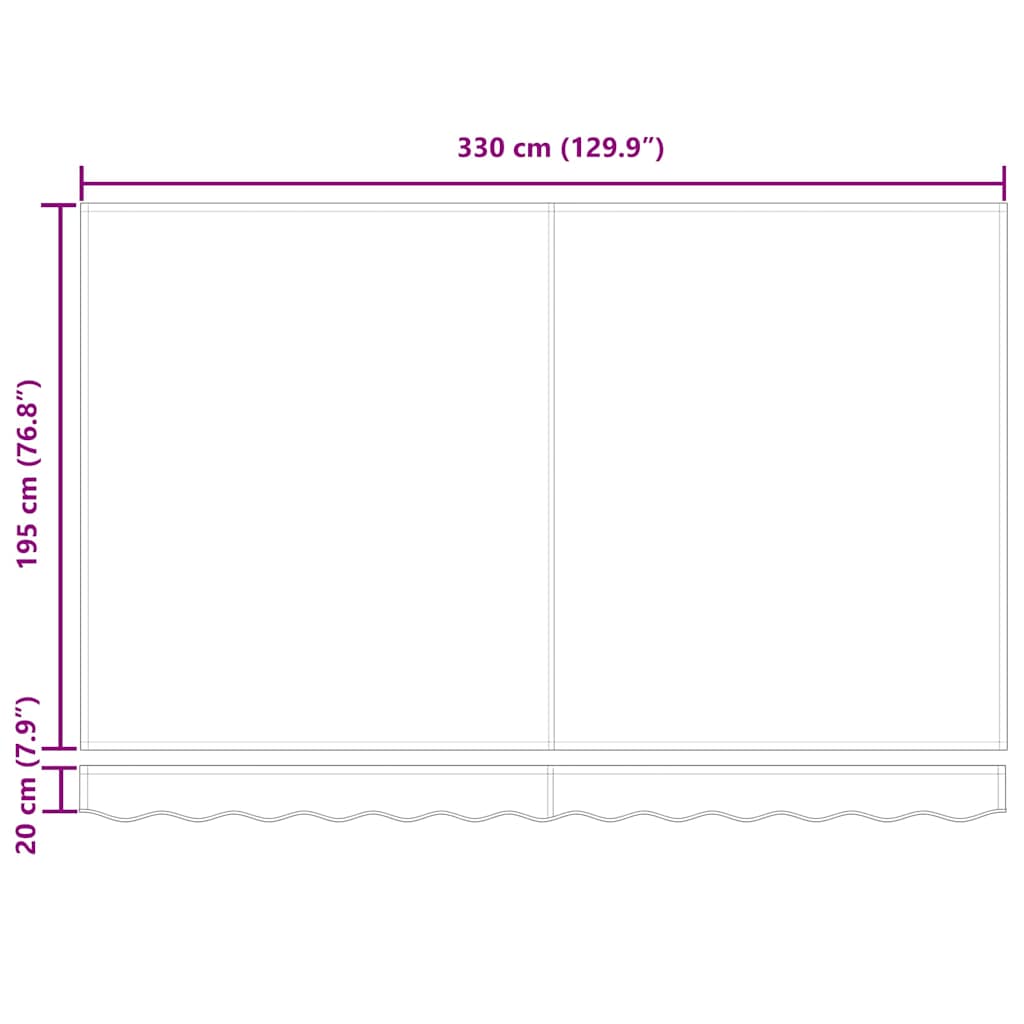 Tecido de substituição para toldo Castanho 330 x 195 cm