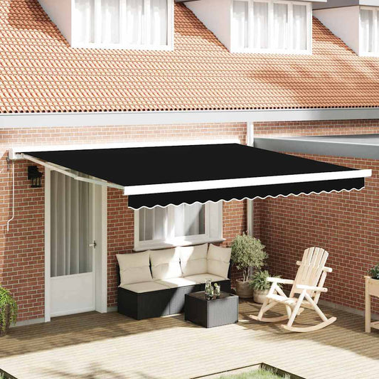 Tecido de substituição para toldo Preto 400 × 350 cm lona