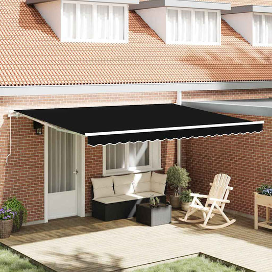 Tecido de substituição para toldo Preto 450 × 300 cm lona