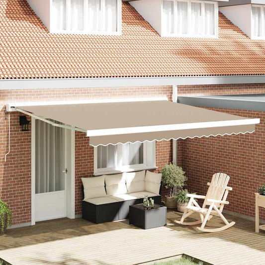 Tecido de substituição para toldo Bege 400 × 300 cm lona
