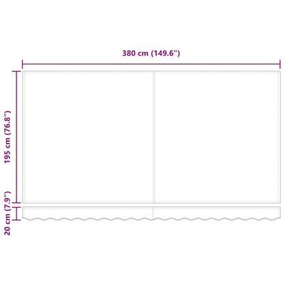Tecido de substituição para toldo Branco 380 x 195 cm Poliéster