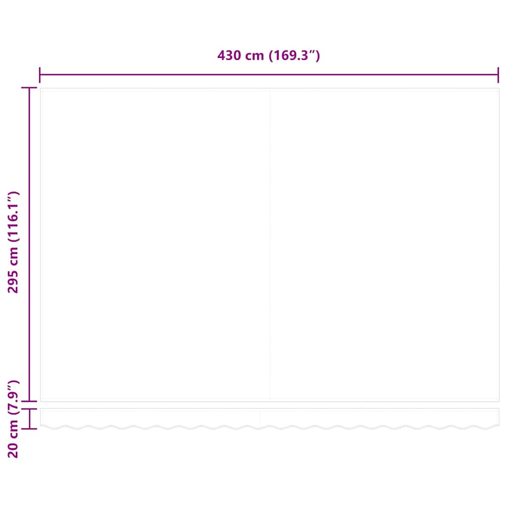 Tecido de substituição para toldo Branco 430 x 295 cm Poliéster