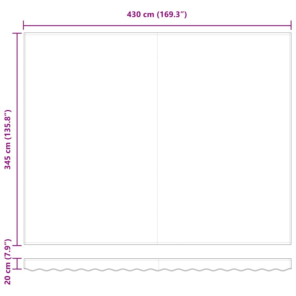 Tecido de substituição para toldo Branco 450 × 350 cm lona