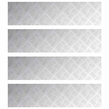 Placas xadrez 4 pcs Prateado 100 x 25 cm Alumínio