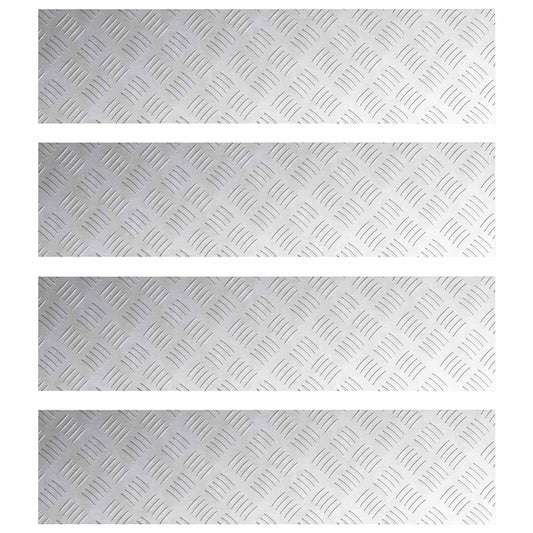 Placas xadrez 4 pcs Prateado 100 x 25 cm Alumínio