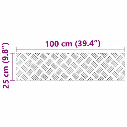 Placas xadrez 4 pcs Prateado 100 x 25 cm Alumínio