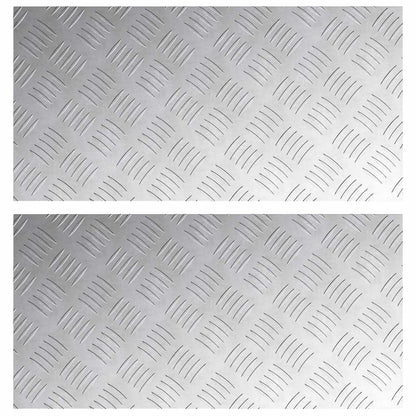 Placas xadrez 2 pcs Prateado 60 x 30 cm Alumínio