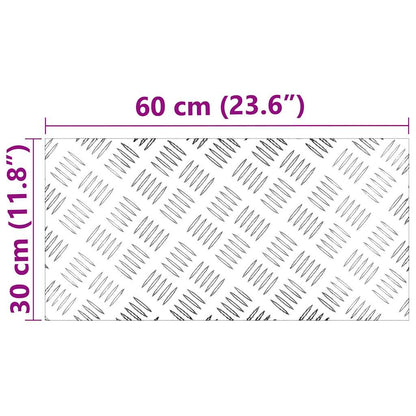 Placas xadrez 2 pcs Prateado 60 x 30 cm Alumínio