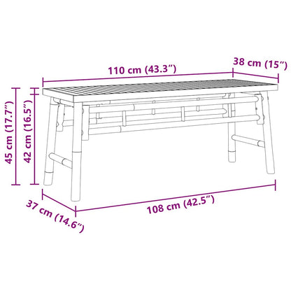 Banco Castanho 110 x 38 x 45 cm Bambu