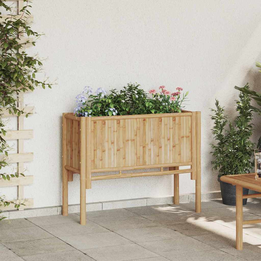 Canteiro de jardim elevado Castanho 90 x 35 x 70 cm Bambu