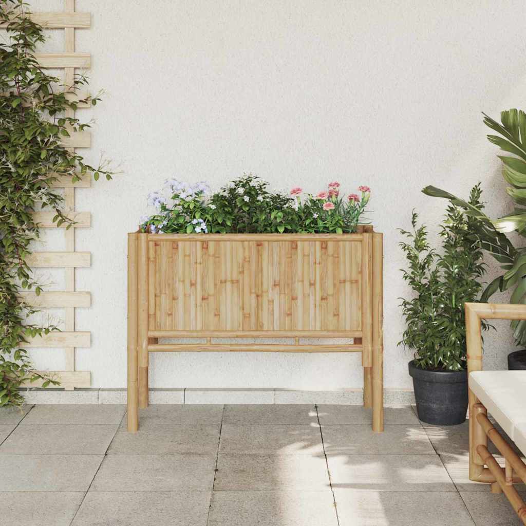Canteiro de jardim elevado Castanho 90 x 35 x 70 cm Bambu