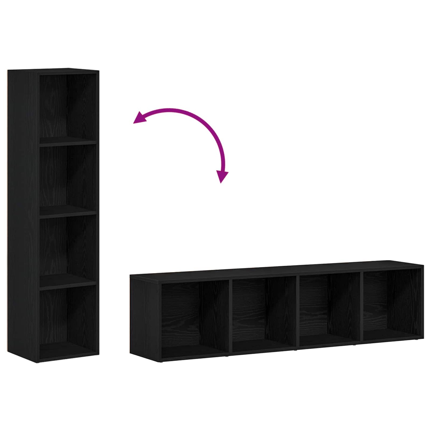 | Gabinete de Livros | Carvalho preto 36 x 30 x 143 cm