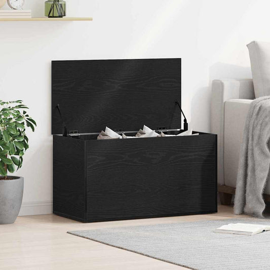 Caixa de Armazenamento Carvalho preto 84 x 42 x 46 cm