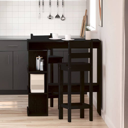 Mesa de bar com prateleira Carvalho preto 100 x 48 x 101.5 cm