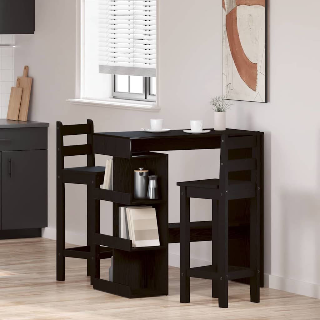 Mesa de bar com prateleira Carvalho preto 100 x 48 x 101.5 cm