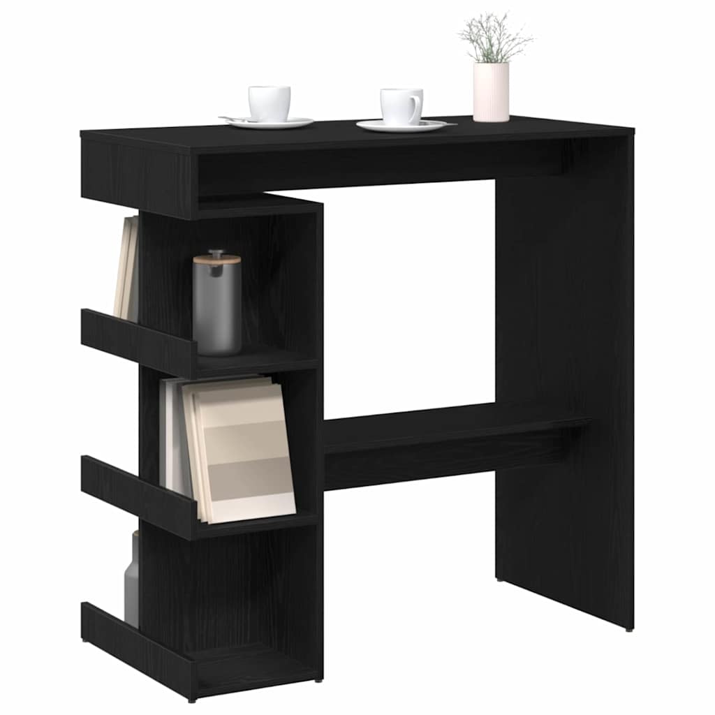 Mesa de bar com prateleira Carvalho preto 100 x 48 x 101.5 cm