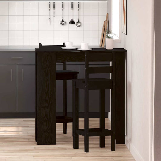 Mesa de bar com prateleira Carvalho preto 102 x 50 x 103,5 cm