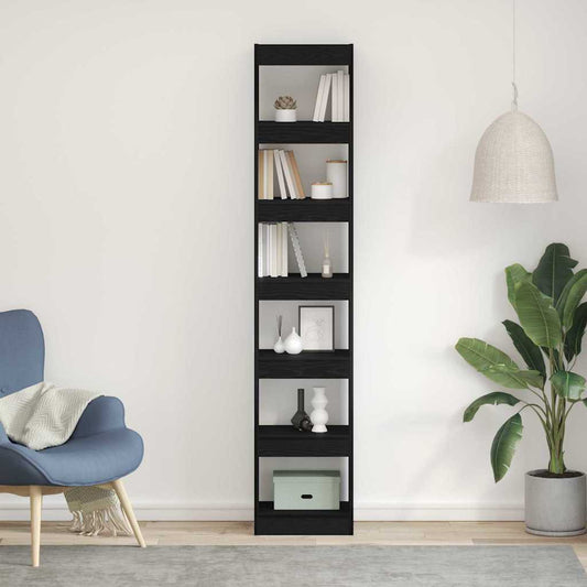 Gabinete de Livros Carvalho preto 40 x 30 x 198 cm